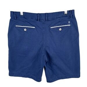 Robert Graham Mens Shorts Chino Sz 34 Blue Classic Fit Stretch Cotton Tencel‎